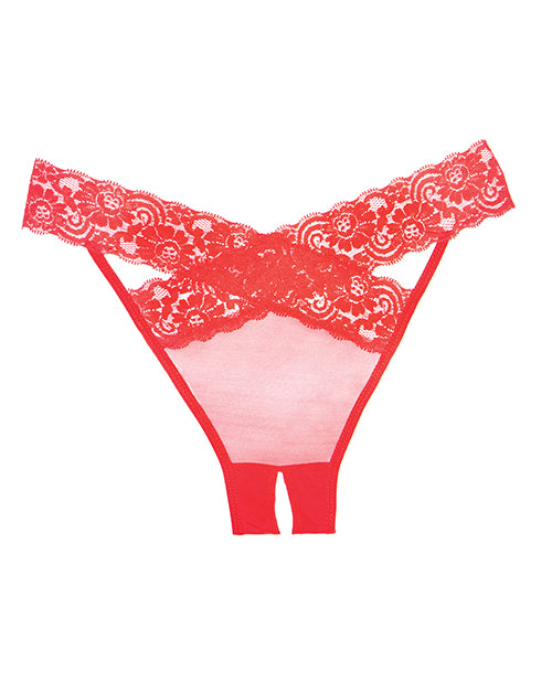 Adore Sheer & Lace Desire Panty Red O/s - LUST Depot