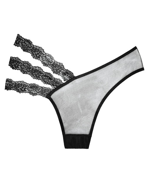 Adore Sheer & Lace Wild Orchid Panty Black O/s - LUST Depot