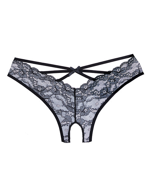 Adore Crush Lace Open Panty Black O/s - LUST Depot