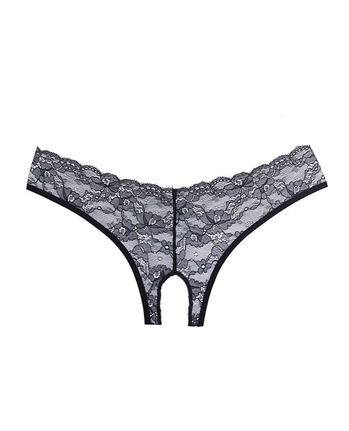 Adore Crush Lace Open Panty Black O/s - LUST Depot