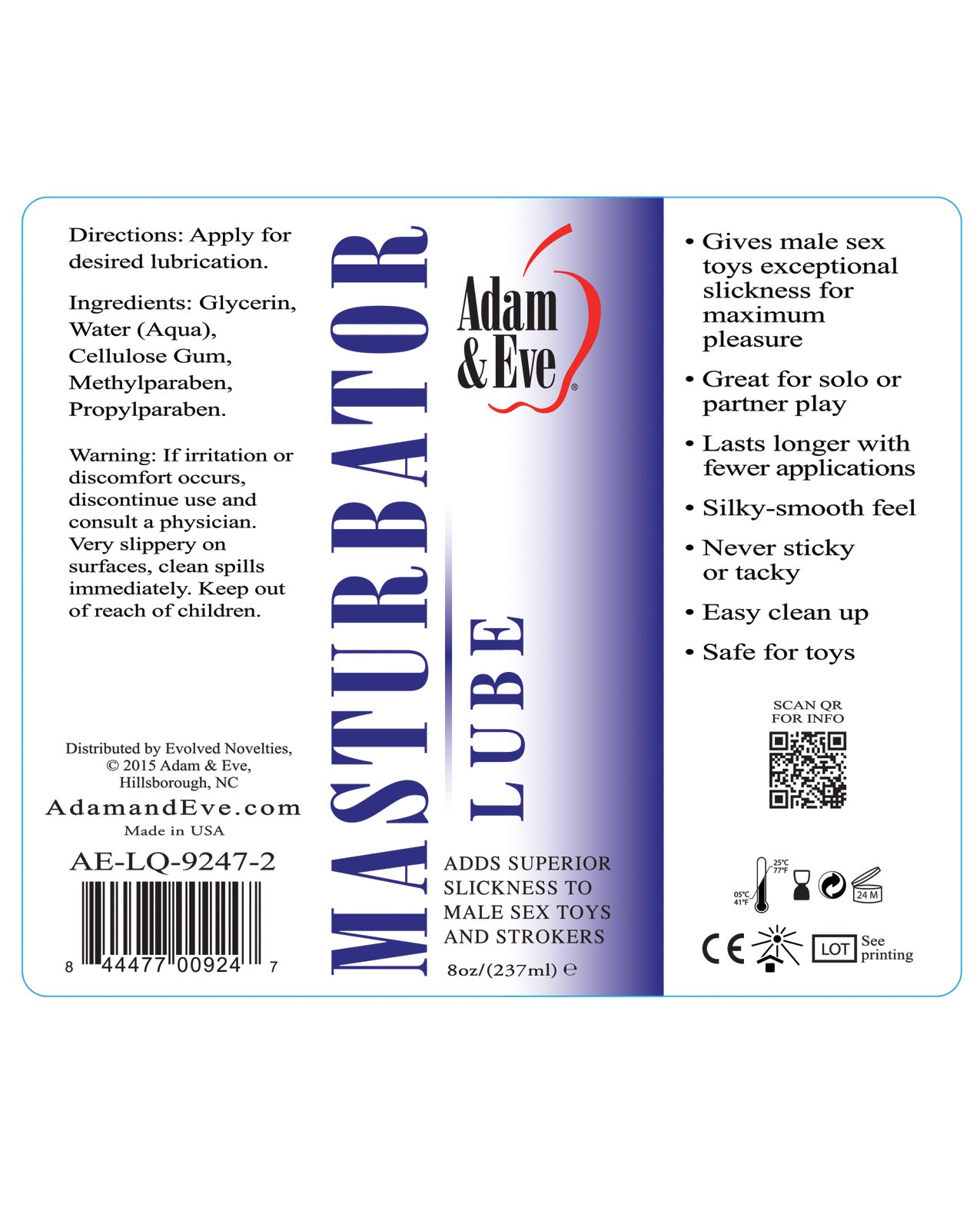 Adam & Eve Masturbator Lube - 8 Oz - LUST Depot