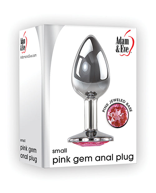 Adam & Eve Pink Gem Anal Plug Small - Silver-pink - LUST Depot