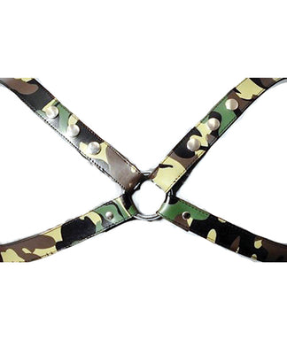 Sensual Sin Leather X Harness - Camo Small-medium