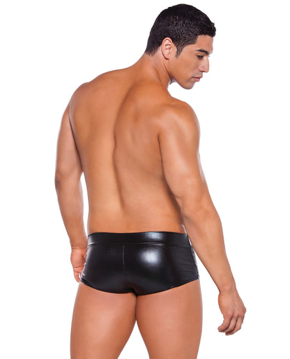 Zeus Wet Look Shorts Black O-s - LUST Depot