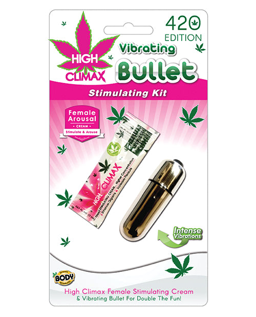 High Climax Vibrating Bullet Stimulating Kit W-hemp Seed Oil - Silver - LUST Depot