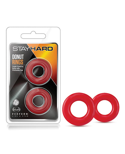 Blush Stay Hard Donut Rings - Red Pack Of 2 - LUST Depot