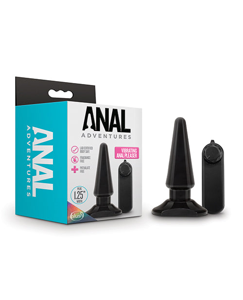 Blush Anal Adventures Basic Vibrating Anal Pleaser - Black - LUST Depot