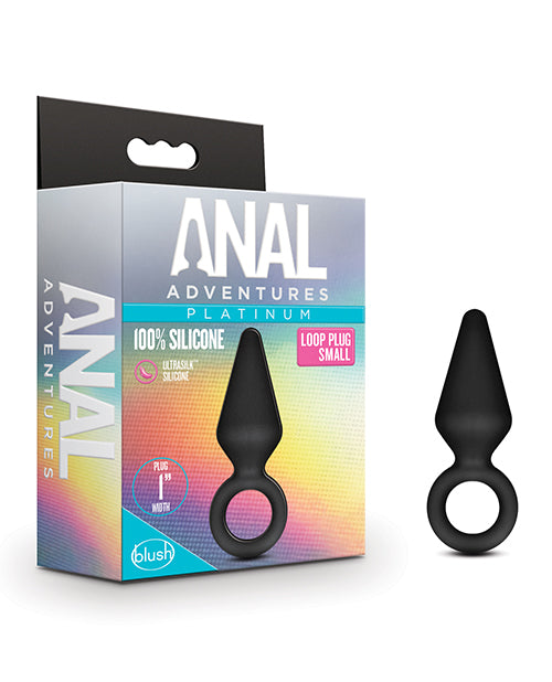 Blush Anal Adventures Platinum Silicone Loop Plug - Small Black - LUST Depot