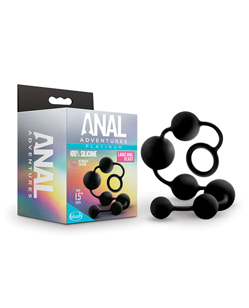 Blush Anal Adventures Platinum Silicone Anal Beads - Large Black - LUST Depot