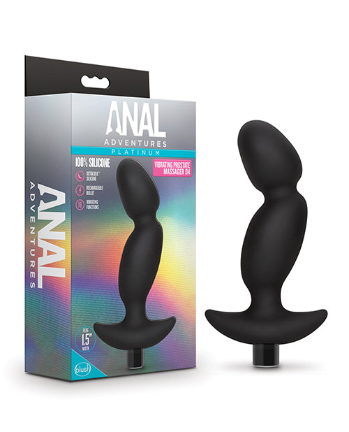 Blush Anal Adventures Platinum Silicone Vibrating Prostate Massager 04 - Black - LUST Depot