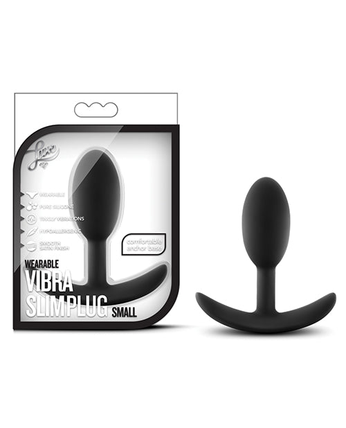 Blush Luxe Wearable Vibra Slim Plug Small - Black - LUST Depot