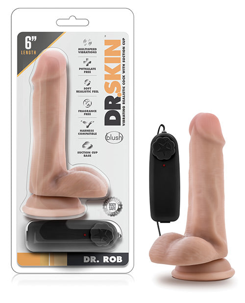 Blush Dr. Skin Dr. Rob 6" Cock W-suction Cup - Vanilla - LUST Depot