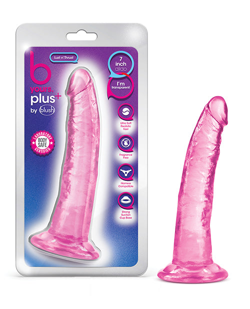 Blush B Yours Plus 7.5" Lust N' Thrust Dildo - Pink - LUST Depot