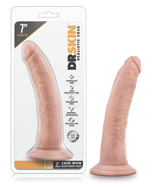 Blush Dr. Skin 7" Cock W-suction Cup - Vanilla