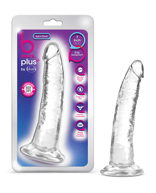 Blush B Yours Plus 7.5" Lust N' Thrust Dildo - Clear - LUST Depot