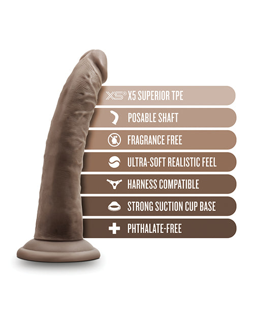 Blush Dr. Skin Plus 7" Posable Dildo - Chocolate - LUST Depot