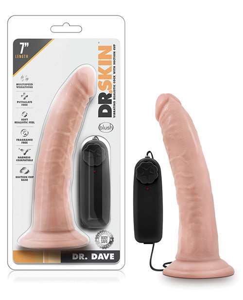 Blush Dr. Skin Dr. Dave 7" Cock W-suction Cup - Vanilla - LUST Depot