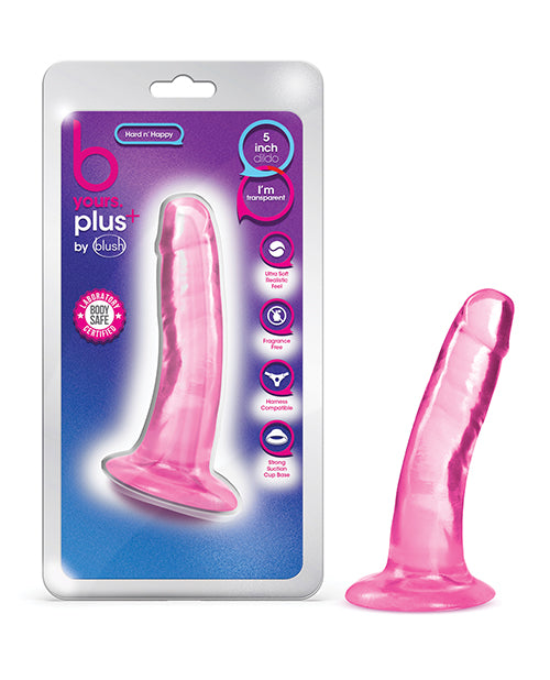 Blush B Yours Plus 5.5" Hard N' Happy Dildo - Pink - LUST Depot