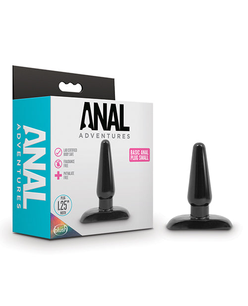 Blush Anal Adventures Basic Anal Plug - Small Black - LUST Depot