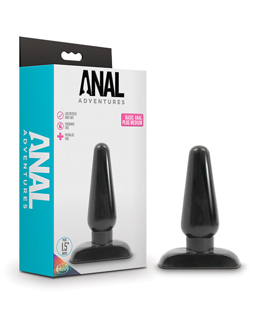 Blush Anal Adventures Basic Anal Plug - Medium Black - LUST Depot