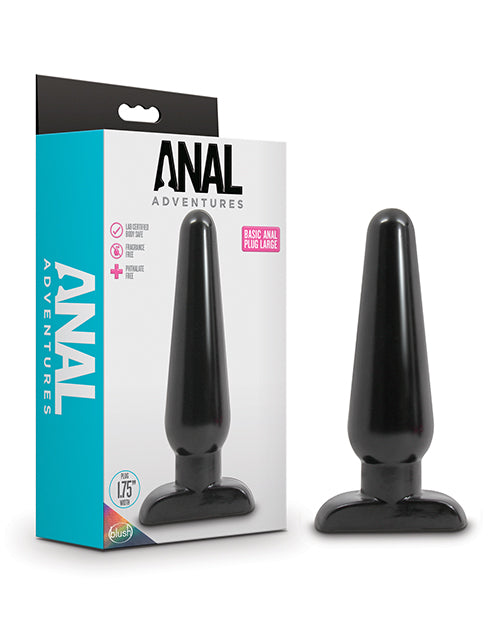 Blush Anal Adventures Basic Anal Plug - Large Black - LUST Depot