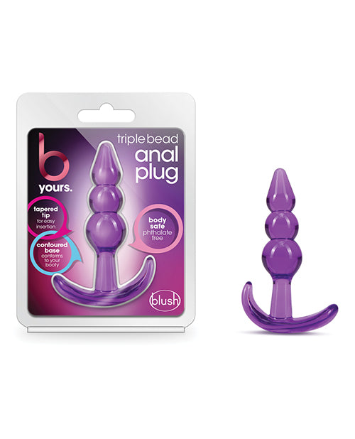 Blush B Yours Triple Bead Anal Plug - Purple - LUST Depot