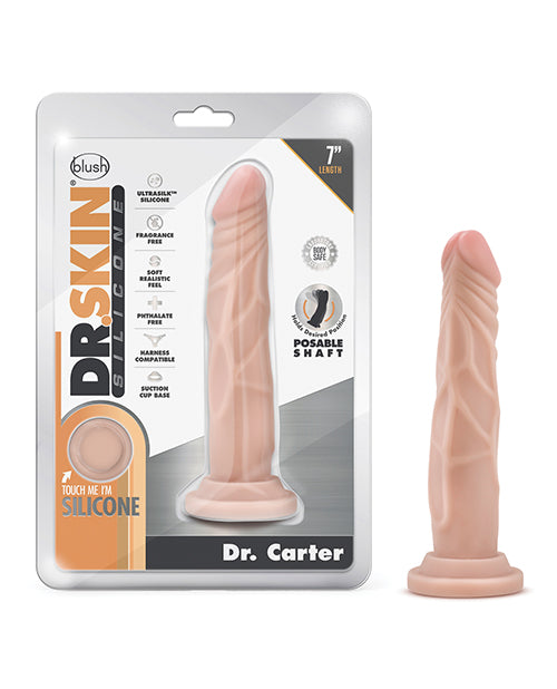 Blush Dr. Skin Silicone Dr. Carter 7.5" Dildo  - Vanilla - LUST Depot