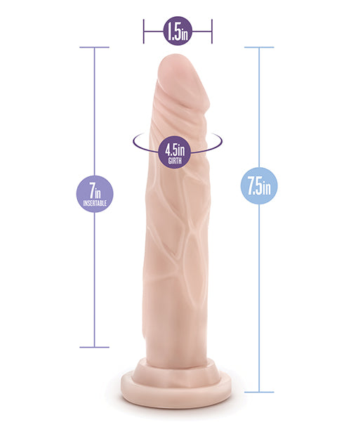 Blush Dr. Skin Silicone Dr. Carter 7.5" Dildo  - Vanilla - LUST Depot