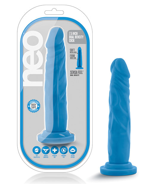 Blush Neo Dual Density 7.5" Cock - Neon Blue - LUST Depot