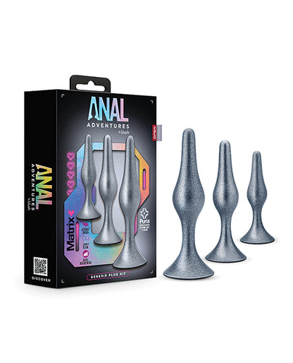 Blush Anal Adventures Matrix Genesis Plug Kit - Silver - LUST Depot