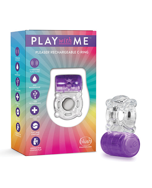 No Eta Blush Play With Me Pleaser Rechargeable C Ring - Purple - LUST Depot