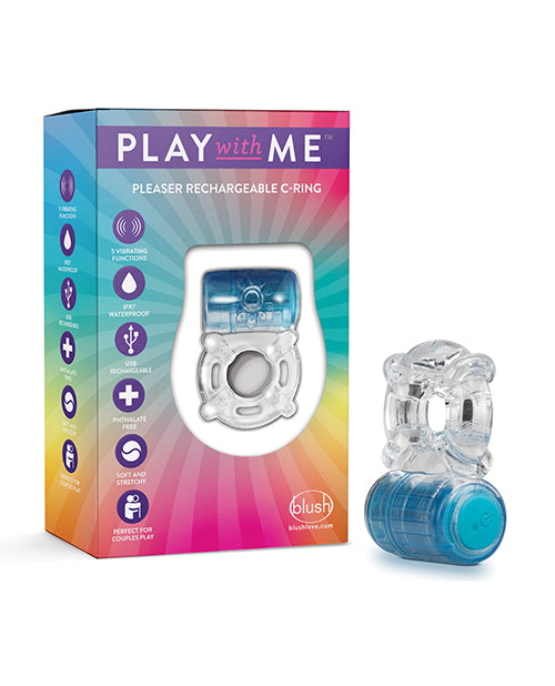 No Eta Blush Play With Me Pleaser Rechargeable C Ring - Blue - LUST Depot