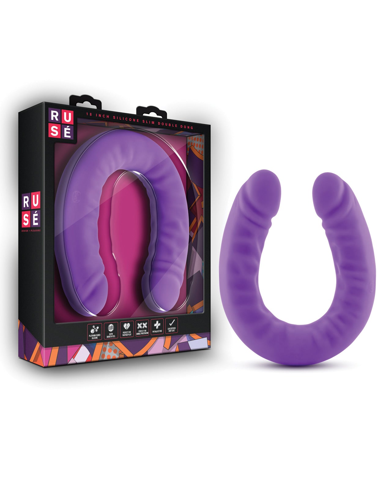 Ruse 18" Slim Double Dong - Purple - LUST Depot