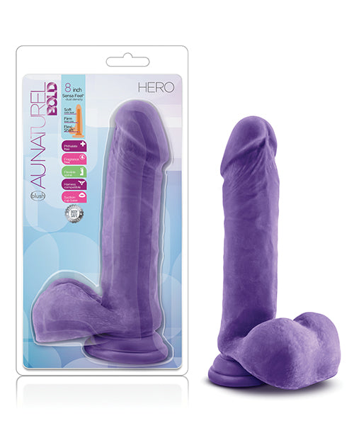 Blush Au Natural Bold Hero 8" Dildo - Purple - LUST Depot