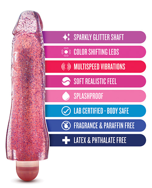 Blush Glow Dicks Glitter Vibrator Molly - Pink - LUST Depot