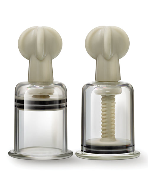 Blush Temptasia Clit & Nipple Large Twist Suckers - Clear Set Of 2 - LUST Depot