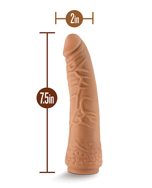 Blush Lock On 7.5" Hexanite Dildo W-suction Cup Adapter - Mocha - LUST Depot