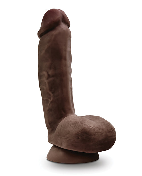 Blush Dr. Skin Glide 8.5" Self Lubricating Dildo W-balls - Chocolate - LUST Depot