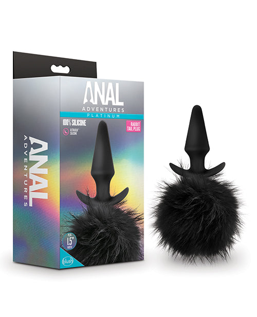 Blush Anal Adventures Platinum Rabbit Tail Plug - Black - LUST Depot