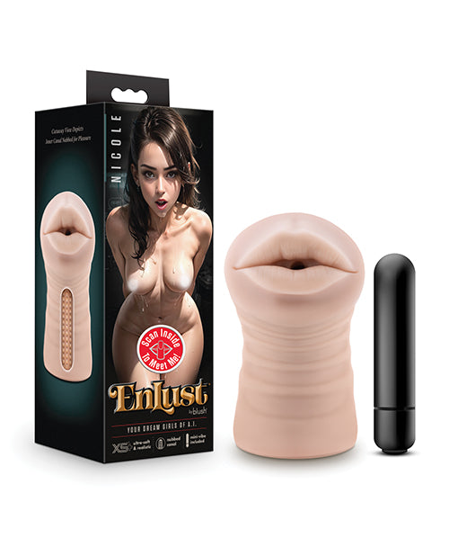 Blush EnLust Mouth Stroker w/Vibrating Bullet - Nicole - LUST Depot