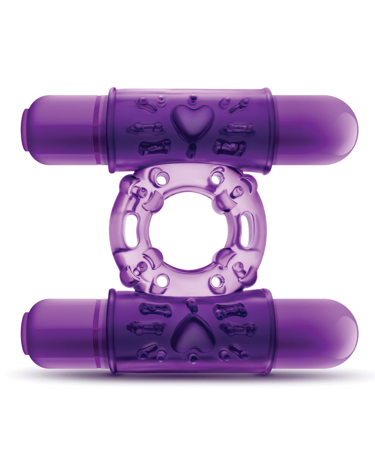 Blush Play With Me Double Play Dual Vibrating Cockring - Purple - LUST Depot