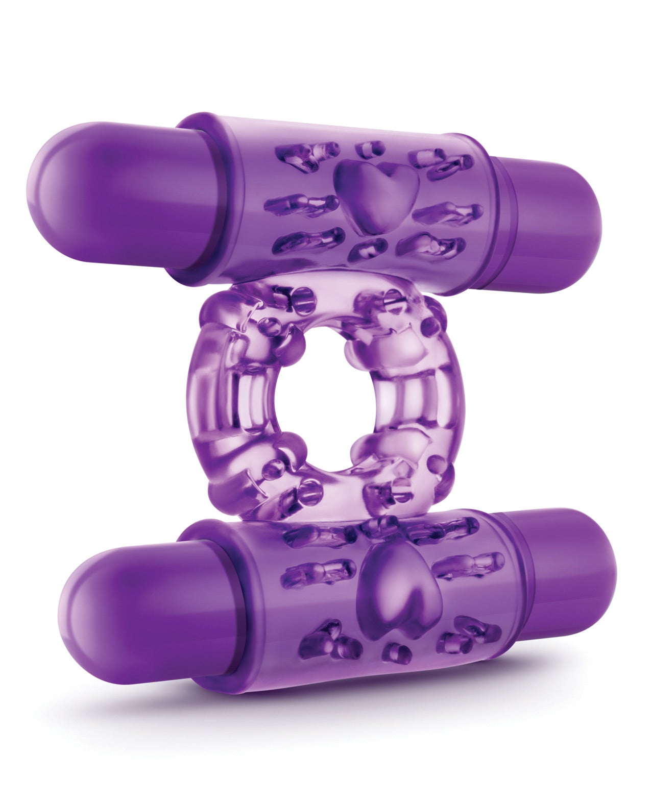 Blush Play With Me Double Play Dual Vibrating Cockring - Purple - LUST Depot