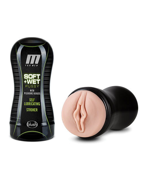 Blush M For Men Soft And Wet Pussy With Pleasure Ridges Self Lubricating Stroker - Vanilla - LUST Depot