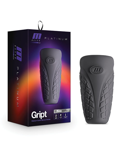 Blush M Elite Platinum Gript Silicone Stroker - Black - LUST Depot