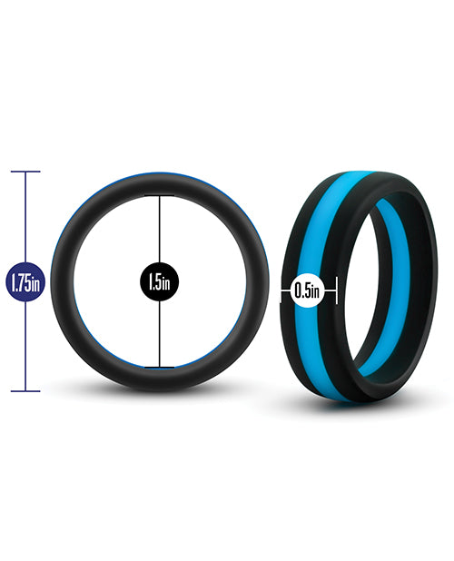 Blush Performance Silicone Go Pro Cock Ring - Black-blue - LUST Depot