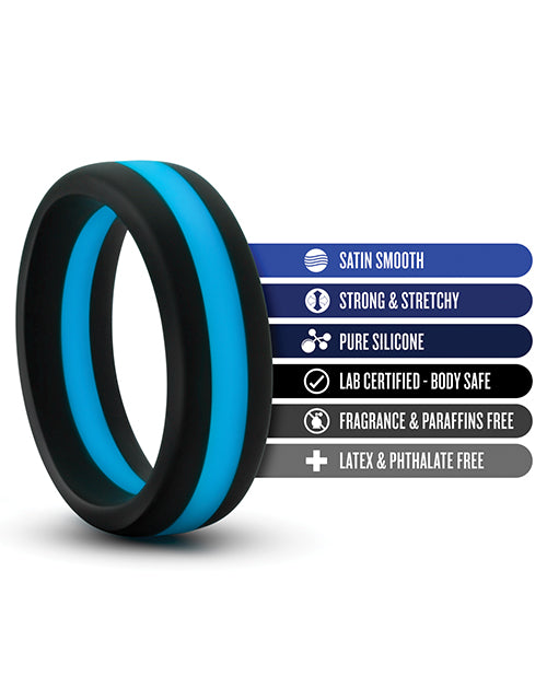 Blush Performance Silicone Go Pro Cock Ring - Black-blue - LUST Depot