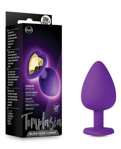 Blush Temptasia Bling Plug W-gem Small - Purple - LUST Depot