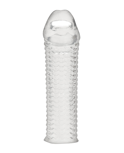 Blue Line C & B 6.5" Textured Penis Enhancing Sleeve Extension - Clear - LUST Depot