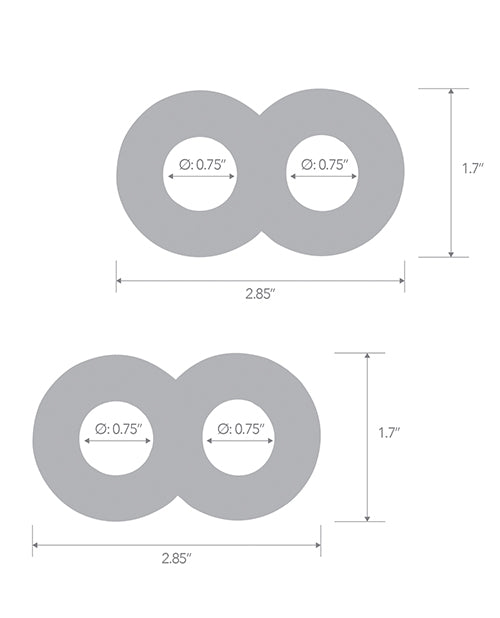 Blue Line C & B Dual Cock & Ball Stamina Enhancement Ring - Jelly Blue Pack Of 2 - LUST Depot