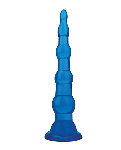 Blue Line C & B 6.75" Anal Beads W/suction Base - Jelly Blue - LUST Depot